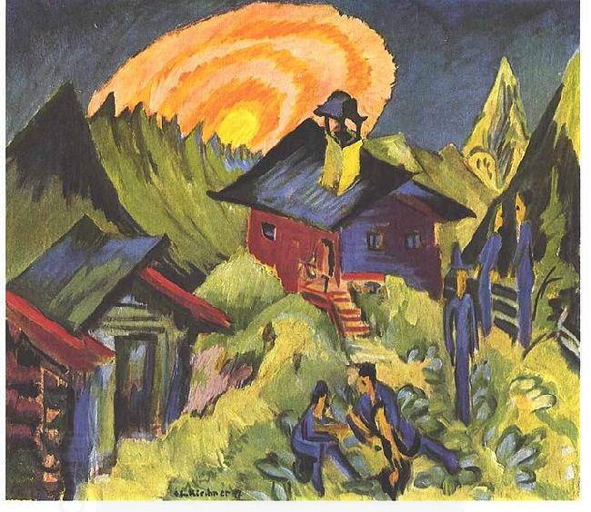 Ernst Ludwig Kirchner Moon rising at the Staffelalp China oil painting art